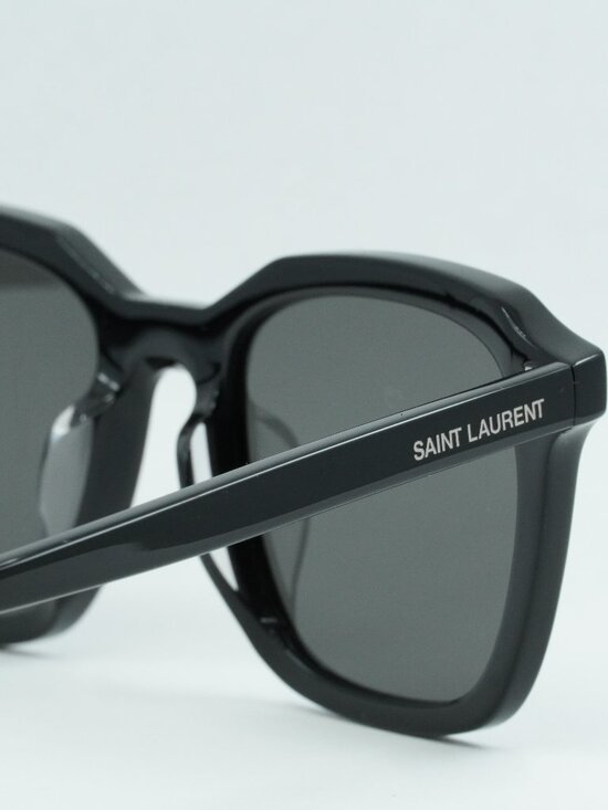 Saint Laurent SL457 001 Unisex Sunglasses Black Square Frame, Black Lenses main image 2